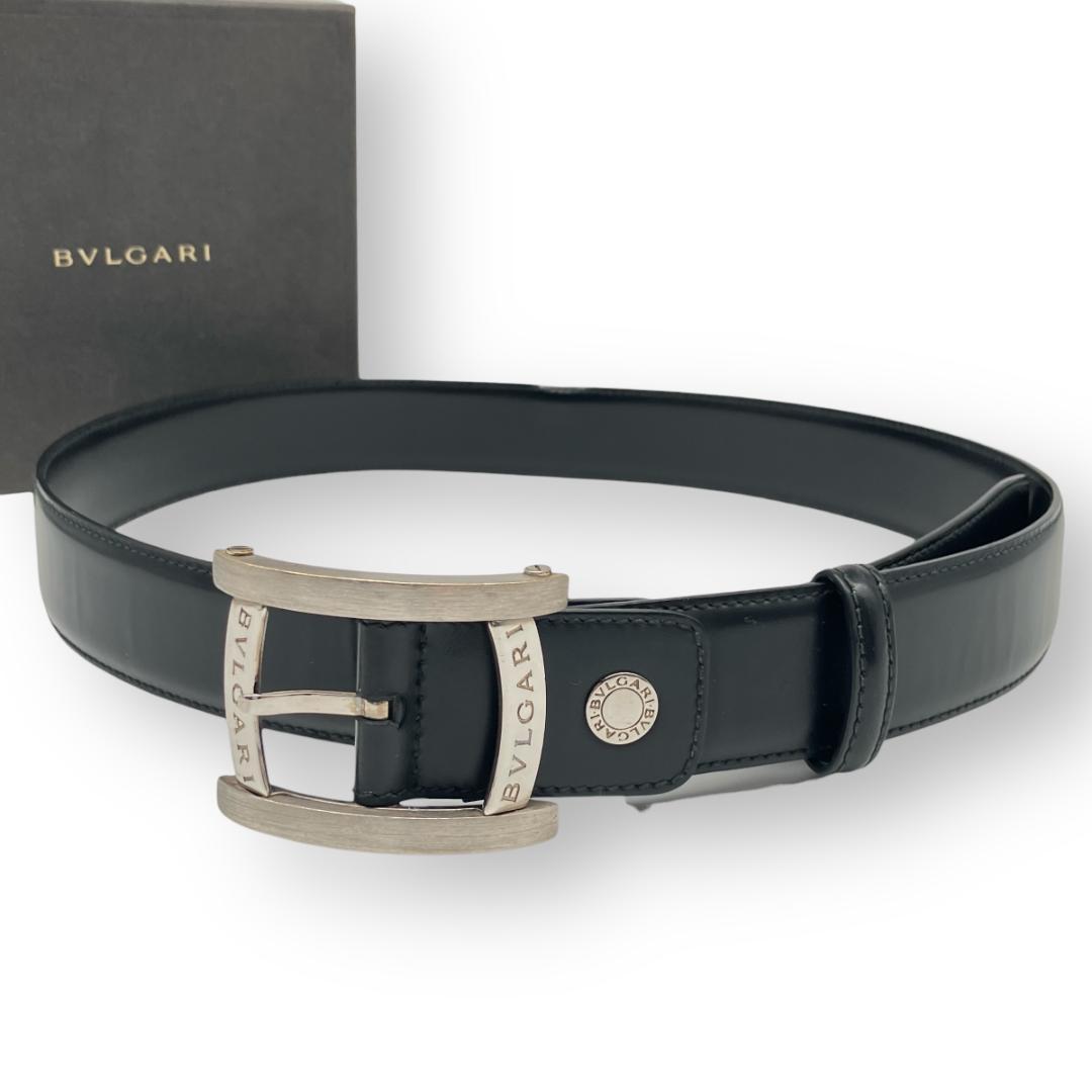 BVLGARI ブルガリ アショーマ ベルト シルバー ブラック イタリア製