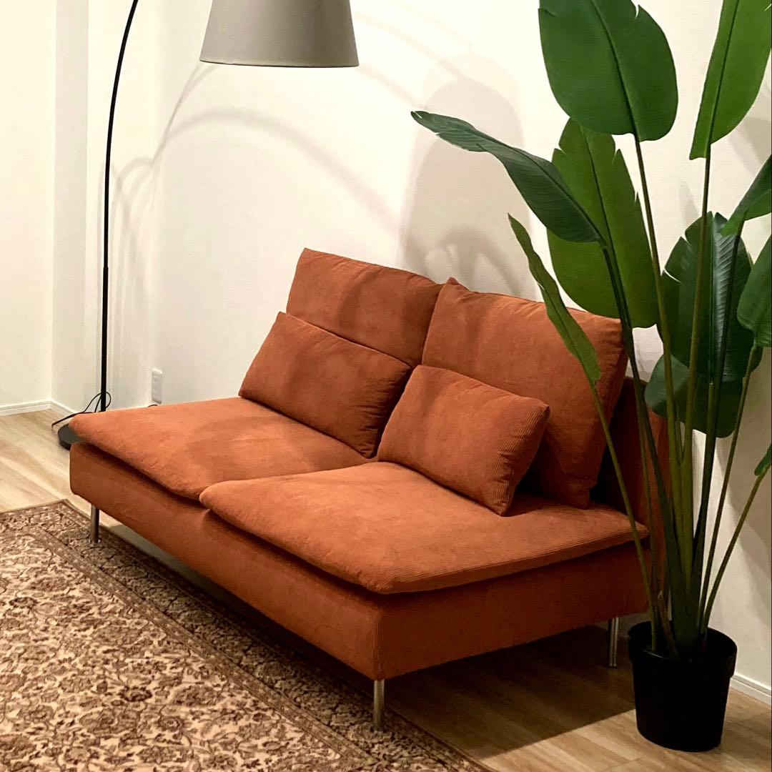 IKEA ソーデルハムン コンパクト カバー 3人掛け テラコッタ - メルカリ