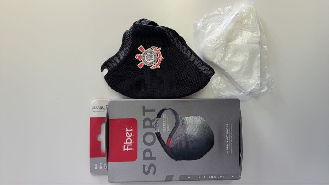 Fiber Sport マスク 黒 & Corinthians マスク Performance Sports Face Mask - Reusable, Vent Dust Air Protection