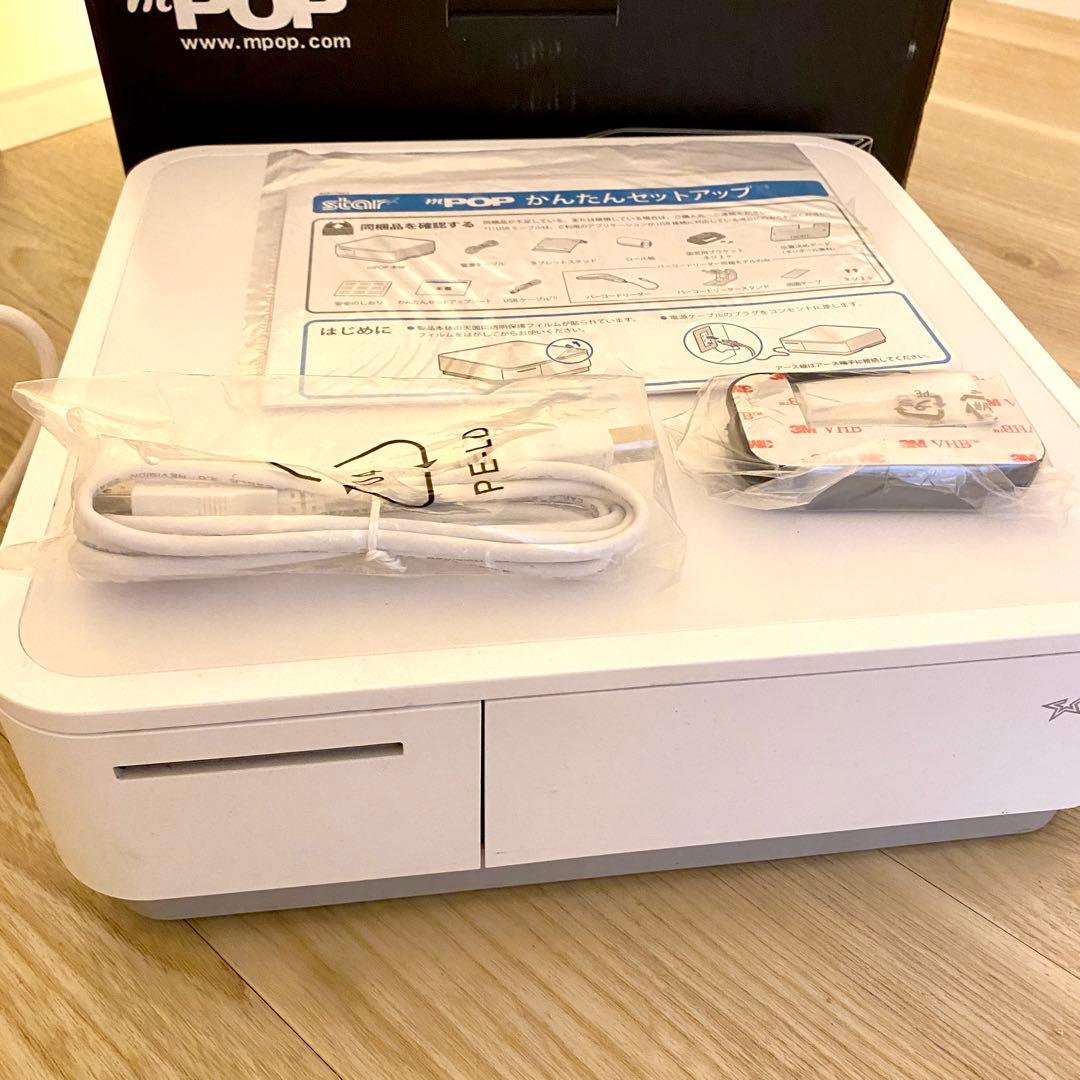 スター精密プリンター付キャッシュドロアmPOP10-WHT-JP エアレジ対応