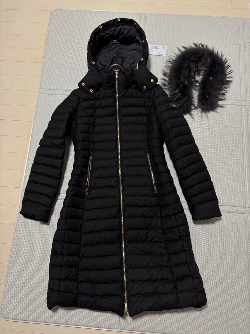 美品 TATRAS ポリテアマ ロングダウン 黒 正規品 ファー難ありサイズ02
