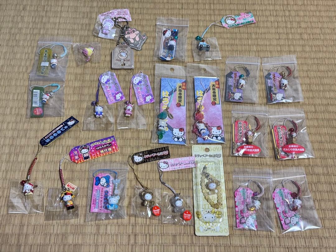 激レア　キティ 根付け　ストラップ　キーホルダー　嶽本野ばら　下妻物語　セット 嶽本野ばら ハローキティ 根付け ストラップ ロリータキティ キティ