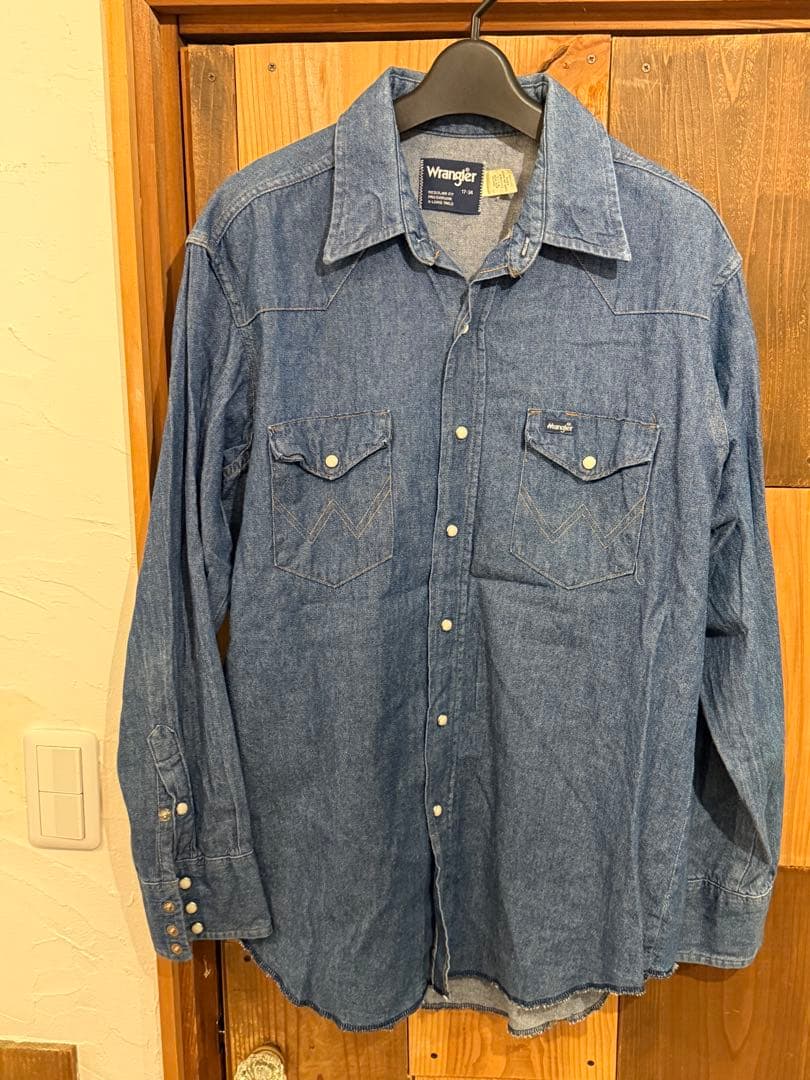 ビンテージ wrangler/ラングラー デニムシャツ 27MW 70年代