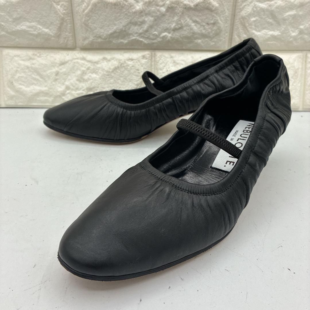 【美品】NEBULONI E. ネブローニ ギャザー パンプス 37 ブラック