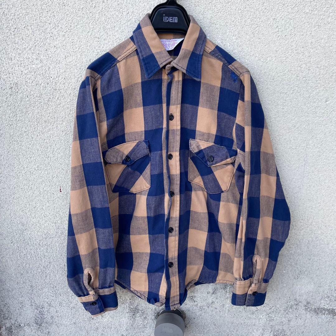 80s frostproof チェックシャツ ネルシャツ ヘビネル 好配色 - メルカリ