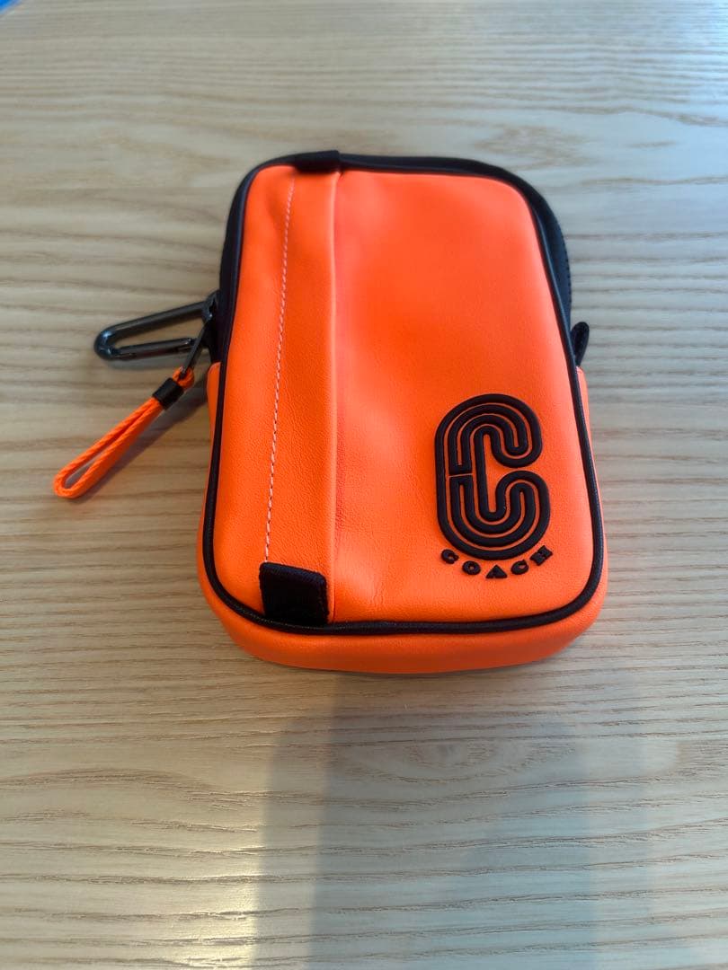 【新品】COACH ポーチ メンズ 小物入れ オレンジ