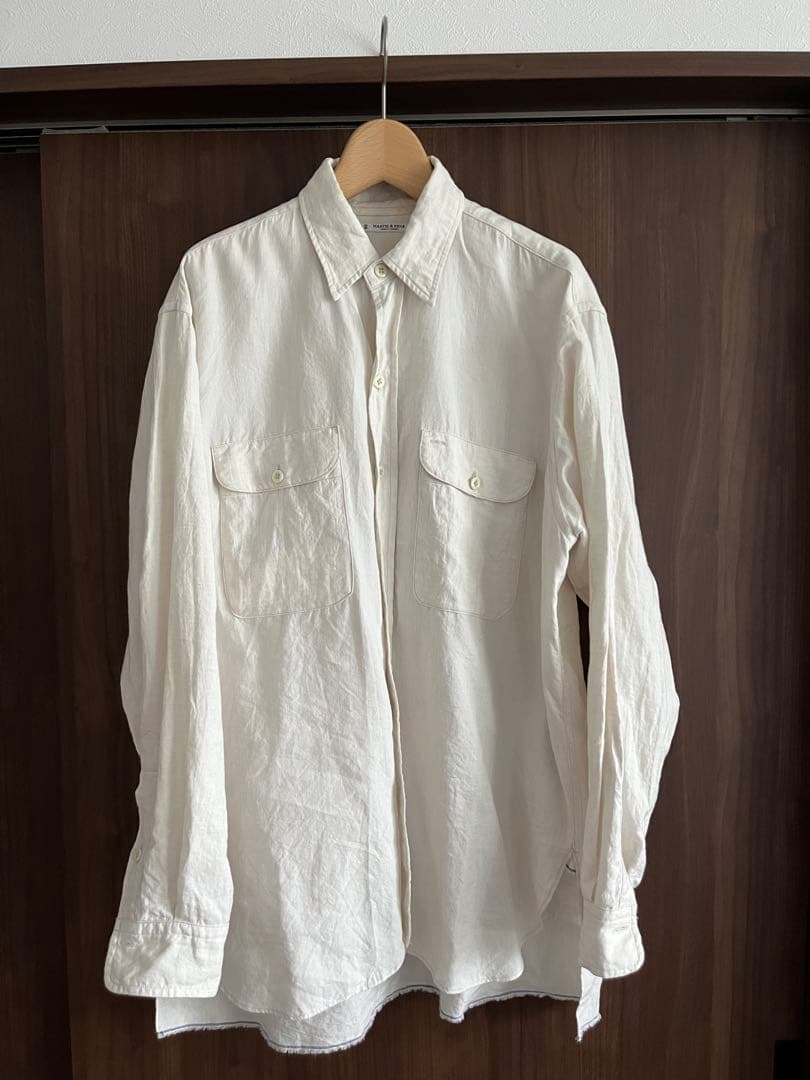 MAATEE&SONS 23SS 強撚リネンコットンオックスフォードワークシャツ