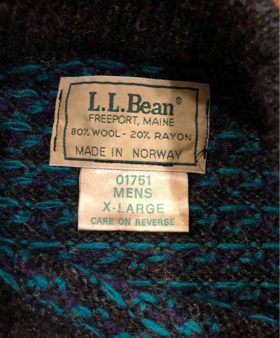 80s L.L.Bean バーズアイニット ノルウェー製