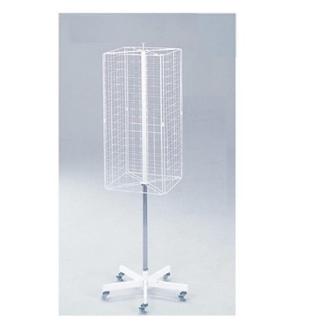店研創意（ストア・エキスプレス） ４面回転ネット什器　白　回転ネット什器 4面回転ネット什器〔ストエキオリジナル〕 ホワイト