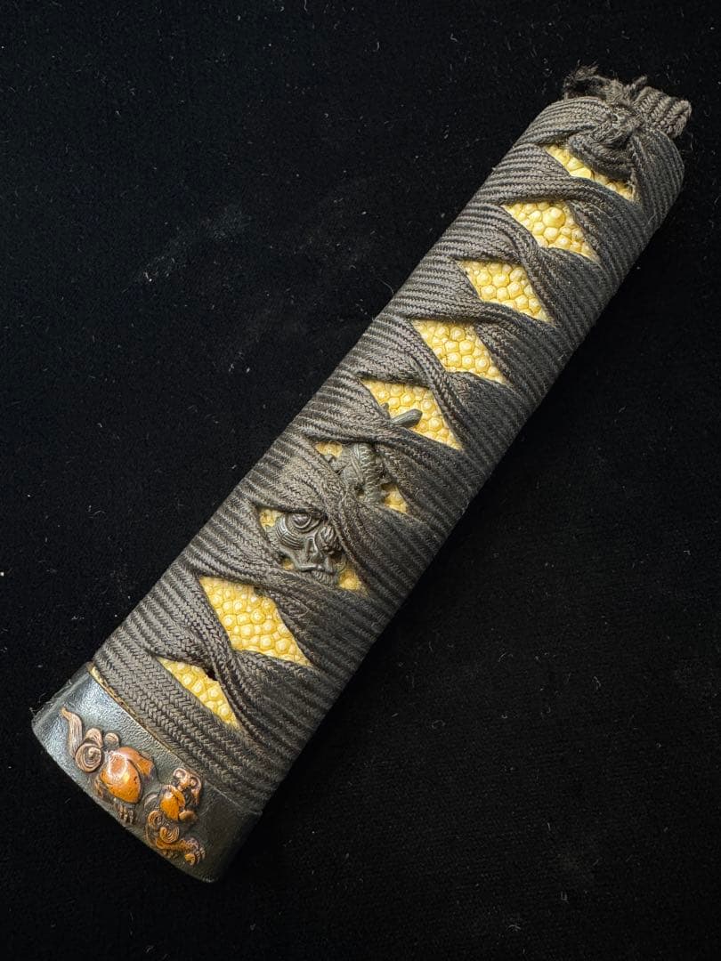 柄前 唐獅子牡丹図 龍 目貫 縁頭 柄巻 日本刀 刀装具 古美術 江戸時代