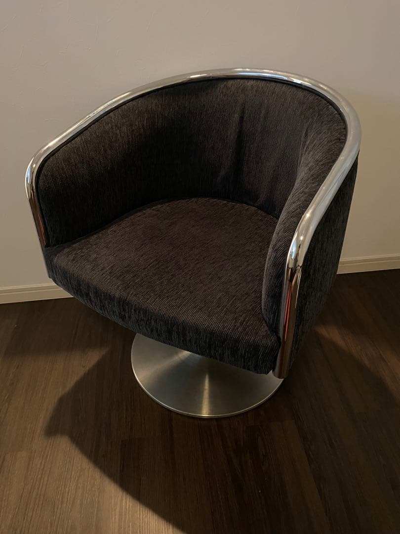 コクヨ　ラウンジチェア　回転　ミッドセンチュリー　スペースエイジ　ビンテージ OVERMAN社 ラウンジチェア レザー 回転式 北欧 ブラック ミッド