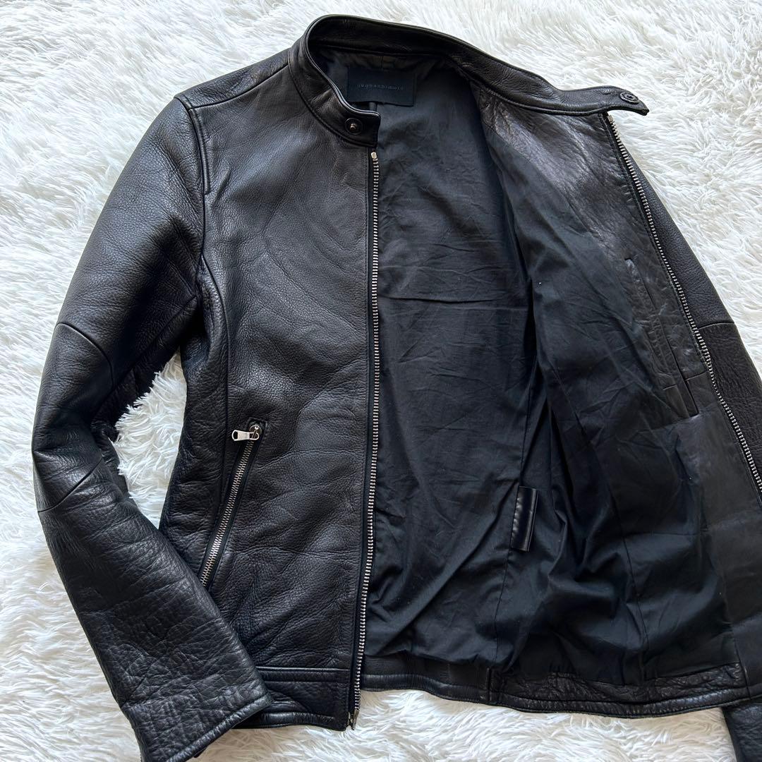 junhashimoto シングル ライダースジャケット カウレザー 黒 2