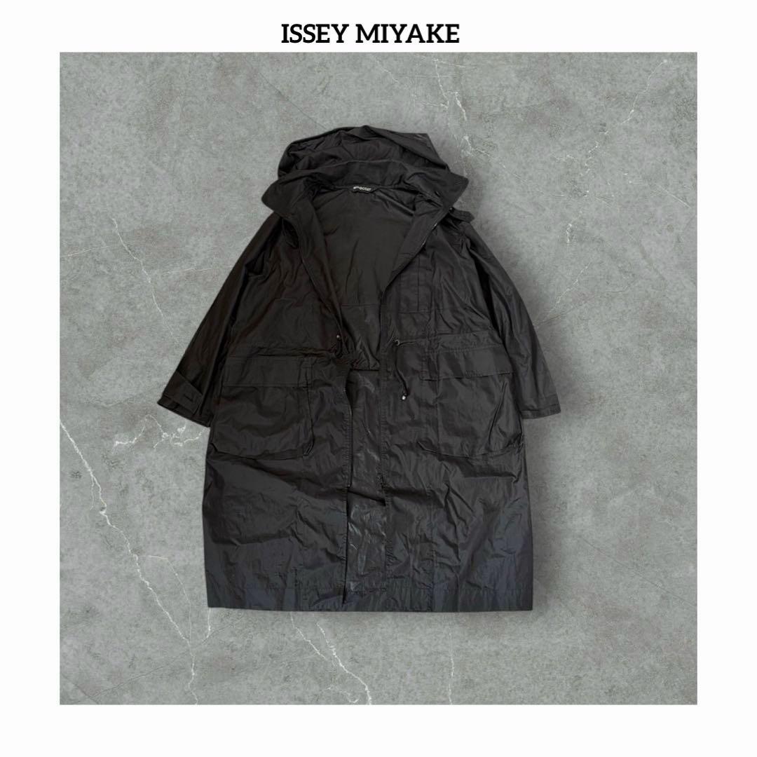 ★90s イッセイミヤケ ウィンドコート パッカブル シャカシャカ ロングコート ☆90s イッセイミヤケ ウィンドコート パッカブル シャカシャカ ロング