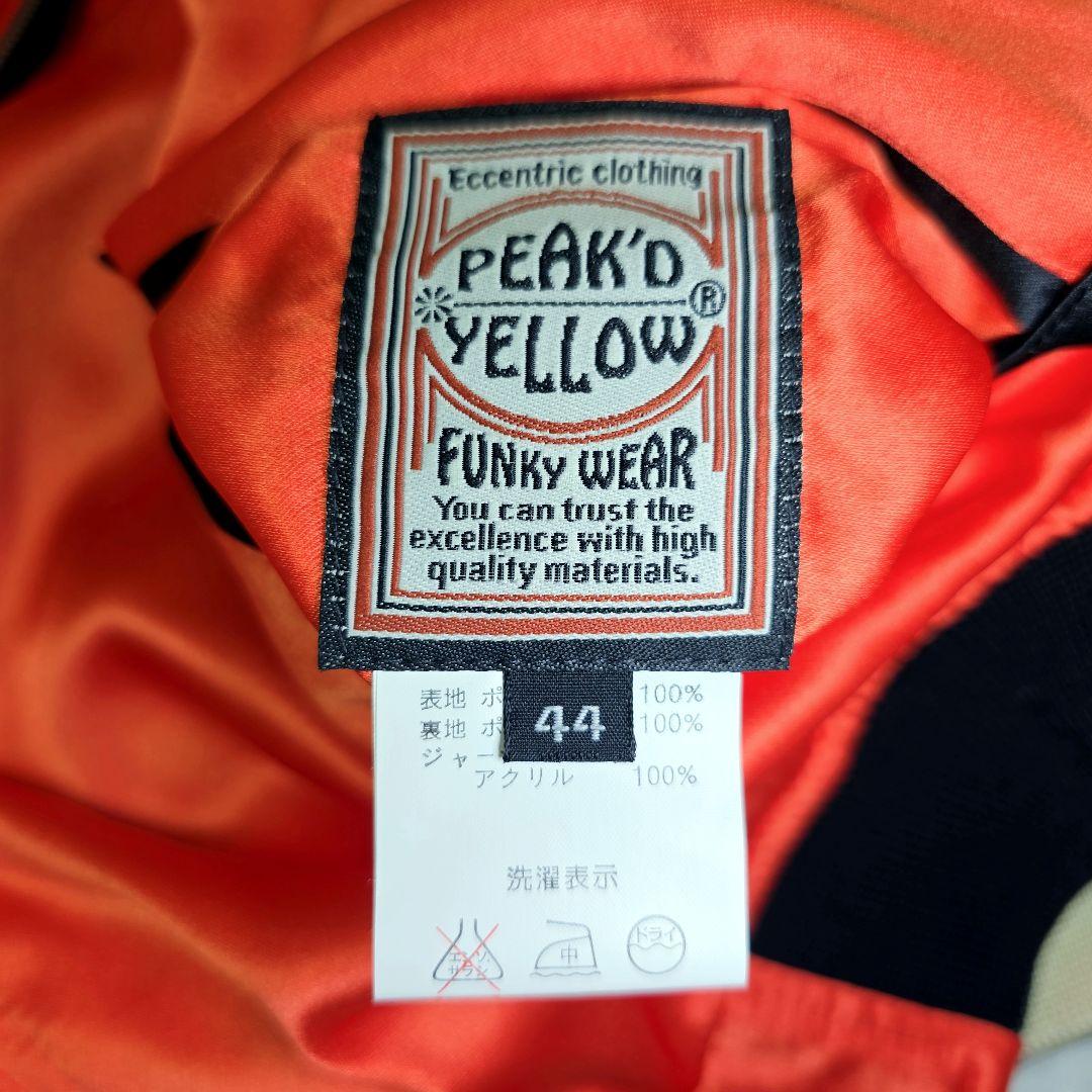 PEAK'D YELLOW スカジャン ブラック×オレンジ 刺繍 バイク 和柄 - メルカリ