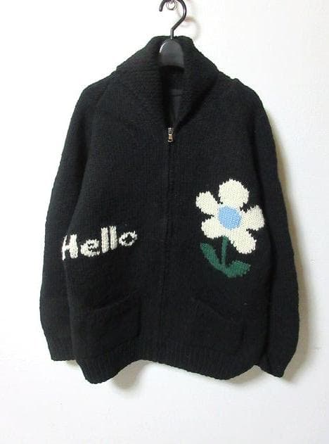 マクマホンニッティングミルズ Hello フラワー カウチンカーディガン