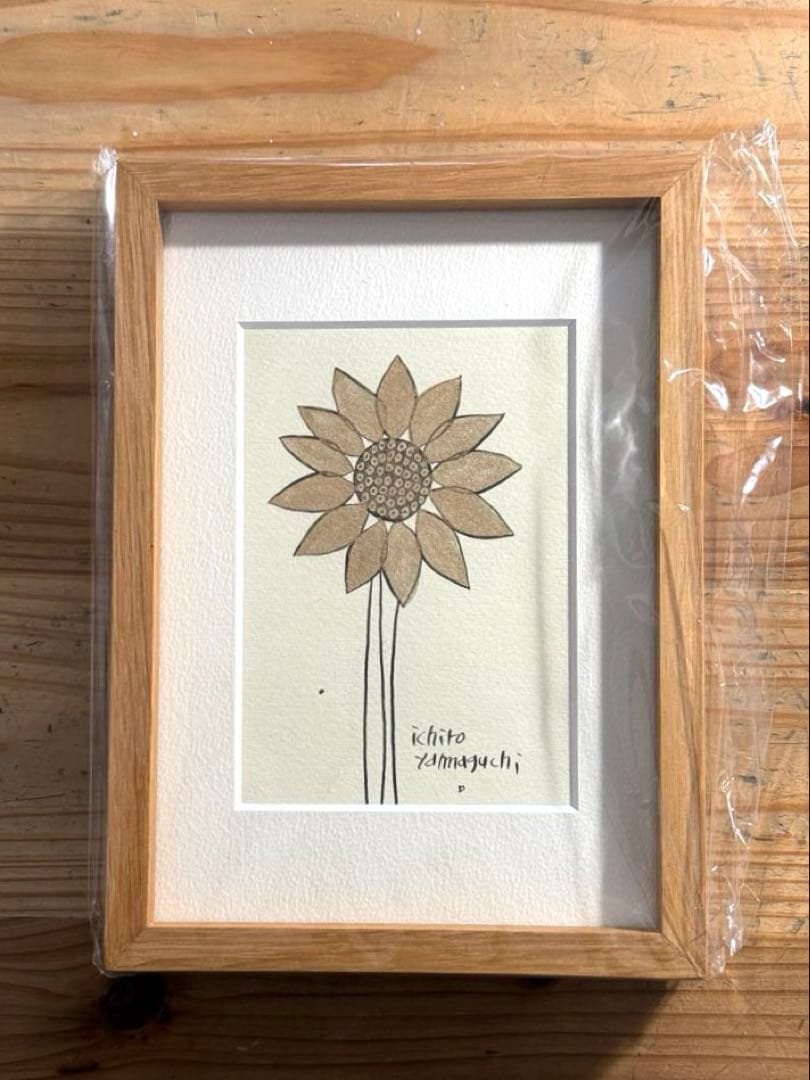 山口一郎 原画「花」額装済 裏絵あり「馬」大阪IDÉE展示会購入 在庫限り】 山口一郎 「HANA-head-gold」｜これまでに販売した商品