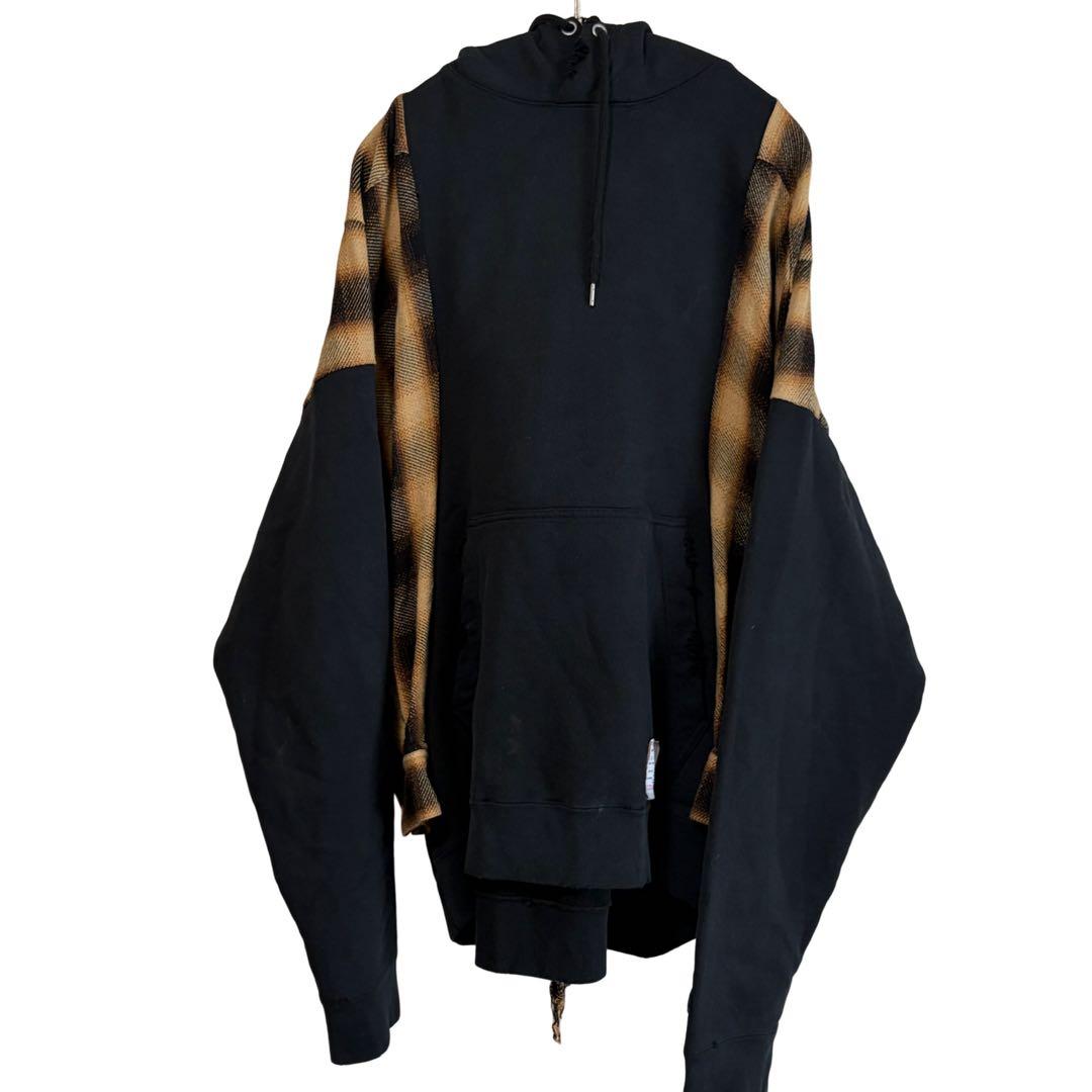 N-629 メゾンミハラヤスヒロ　グランジパーカー　ドッキング　50ダメージ加工 Maison MIHARA YASUHIRO(メゾン ミハラヤスヒロ)｜【MEN】SUN FADED