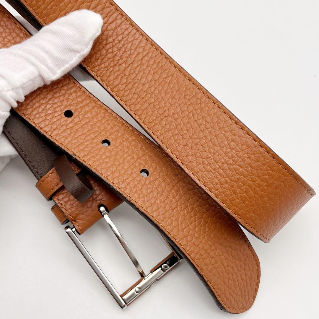 ルイヴィトン サンチュール ポンヌフ ベルト シルバー金具 95/38 茶色