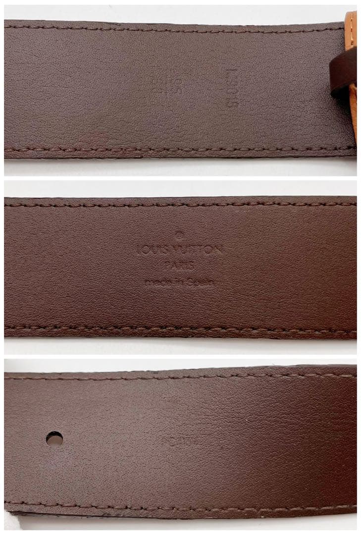 ルイヴィトン サンチュール ポンヌフ ベルト シルバー金具 95/38 茶色