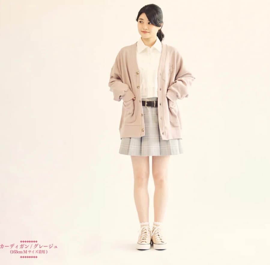 ミセスグリーンアップル ポップアップ カーディガン M グレージュ レア