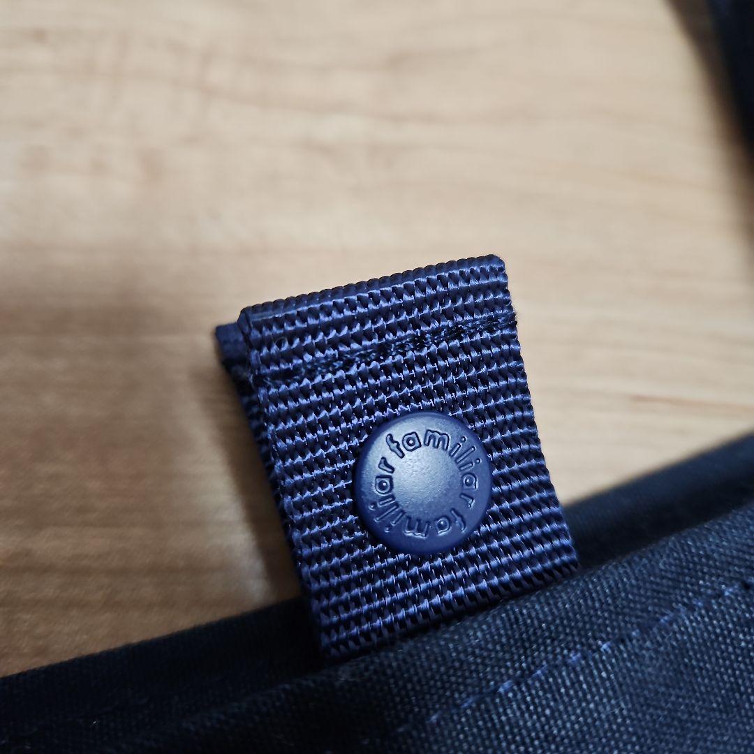 ☆familiar☆ネイビーマザーズバッグ刺繍☆ほぼ未使用☆オムツ替シート付