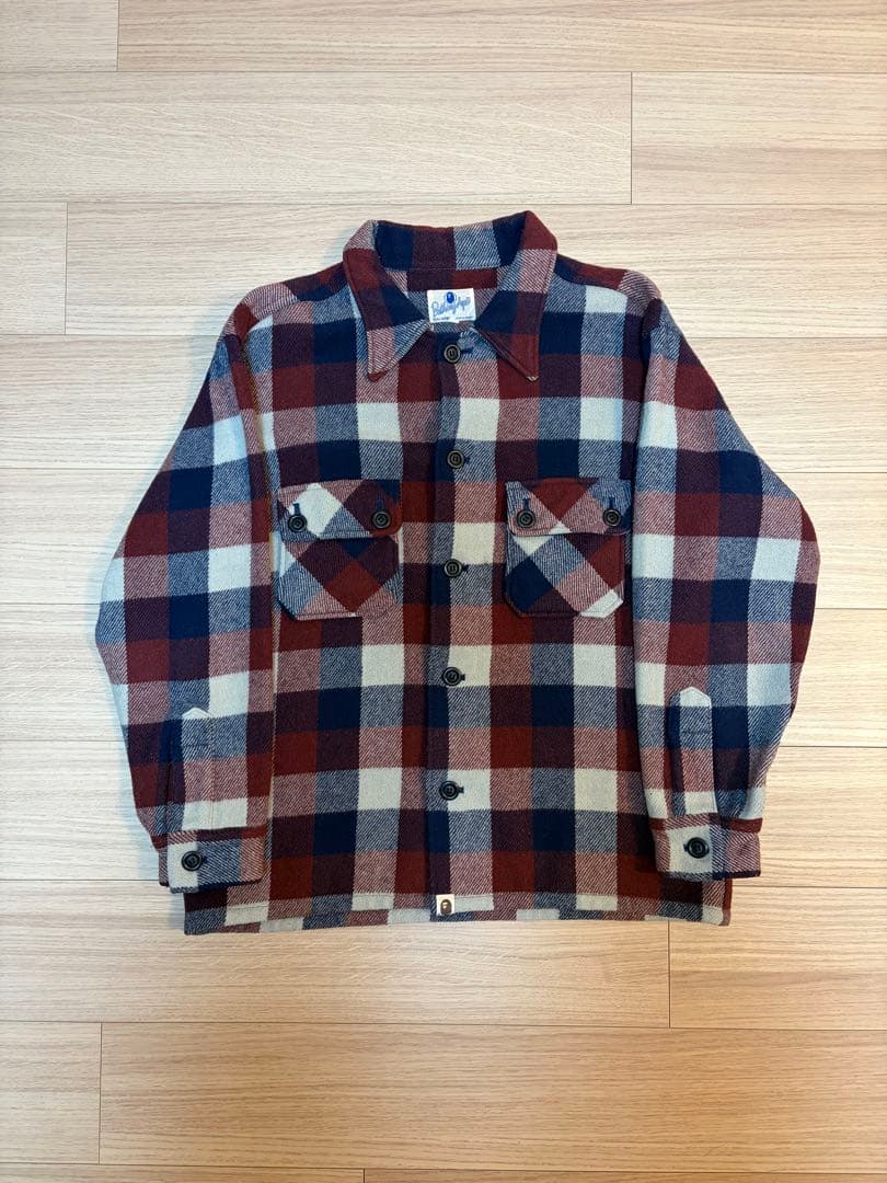 アベイシングエイプ 90年代 ブロックチェックネルシャツ XL