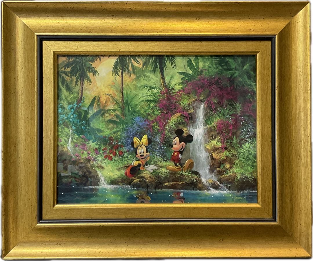 62302 限定 ミッキー＆ミニー 絵画 真正証明書付 ゴールドフレーム