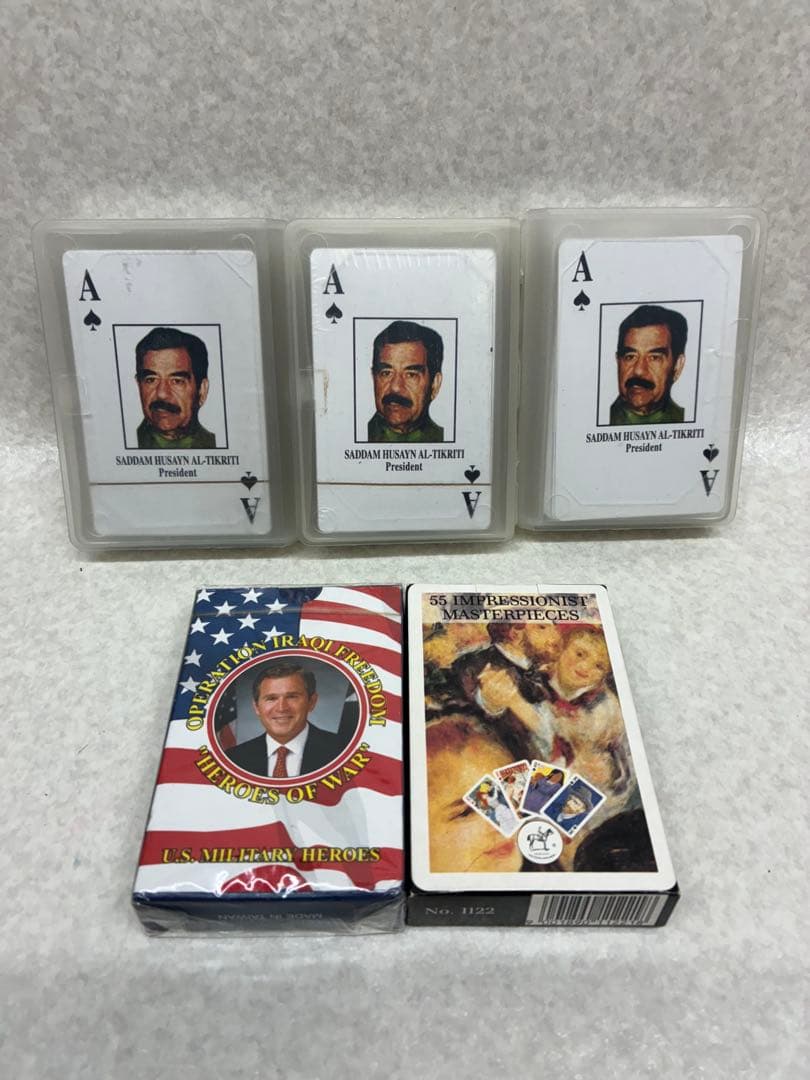 未開封 米軍支給品 湾岸戦争時 米軍専用トランプ フセイン大統領 イラク軍 5個