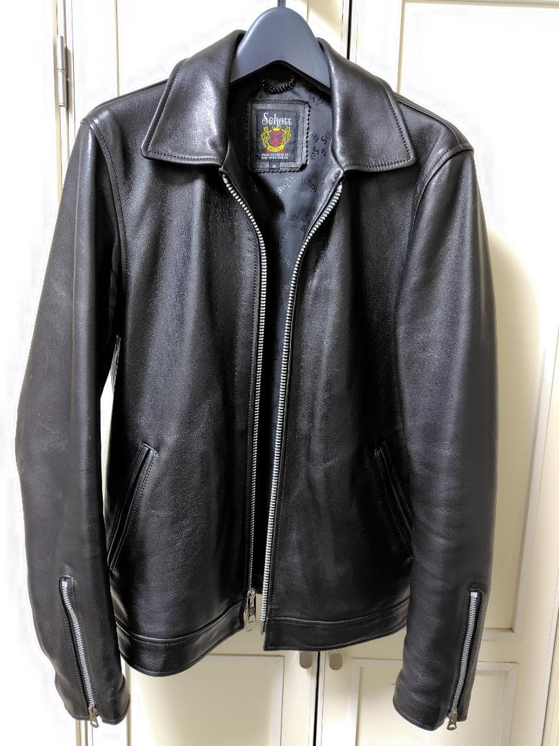 Schott 3101054 シープレザーシングルライダースジャケット ブラック