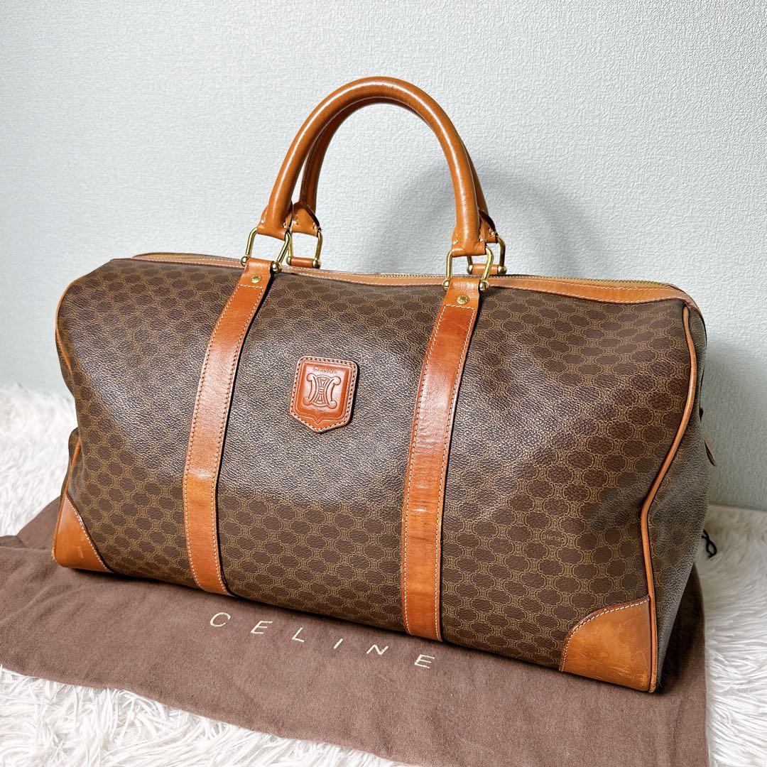 セリーヌ ボストンバック 大容量 マカダム柄 トリオンフ 旅行 出張