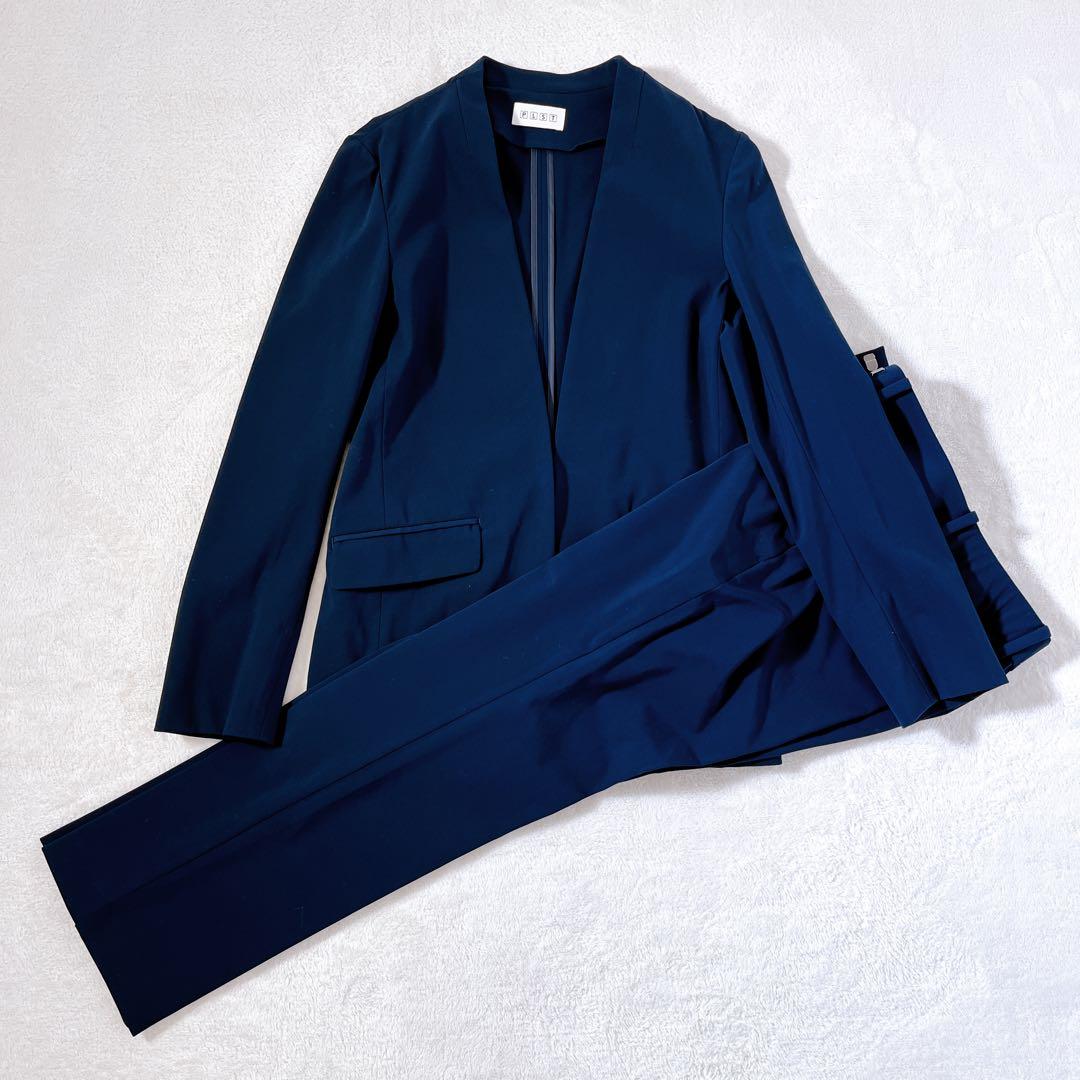 ほぼ新品 プラステ セットアップ 《S》ノーカラージャケット 伸縮性 洗濯可