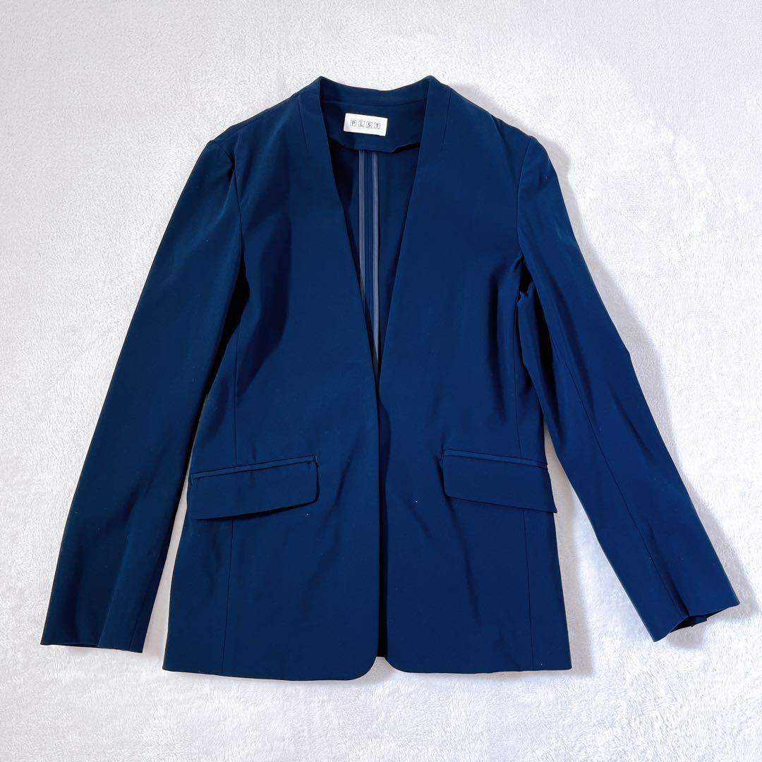 ほぼ新品 プラステ セットアップ 《S》ノーカラージャケット 伸縮性 洗濯可