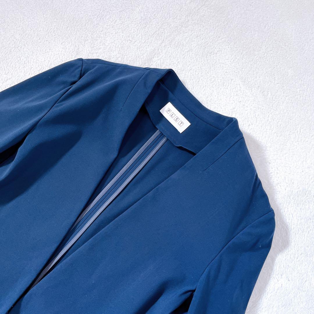 ほぼ新品 プラステ セットアップ 《S》ノーカラージャケット 伸縮性 洗濯可