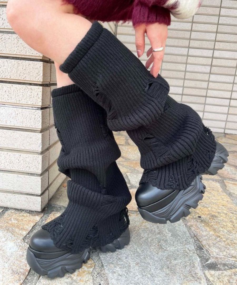 新品スパイラルガールレッグウォーマーミドルブーツ