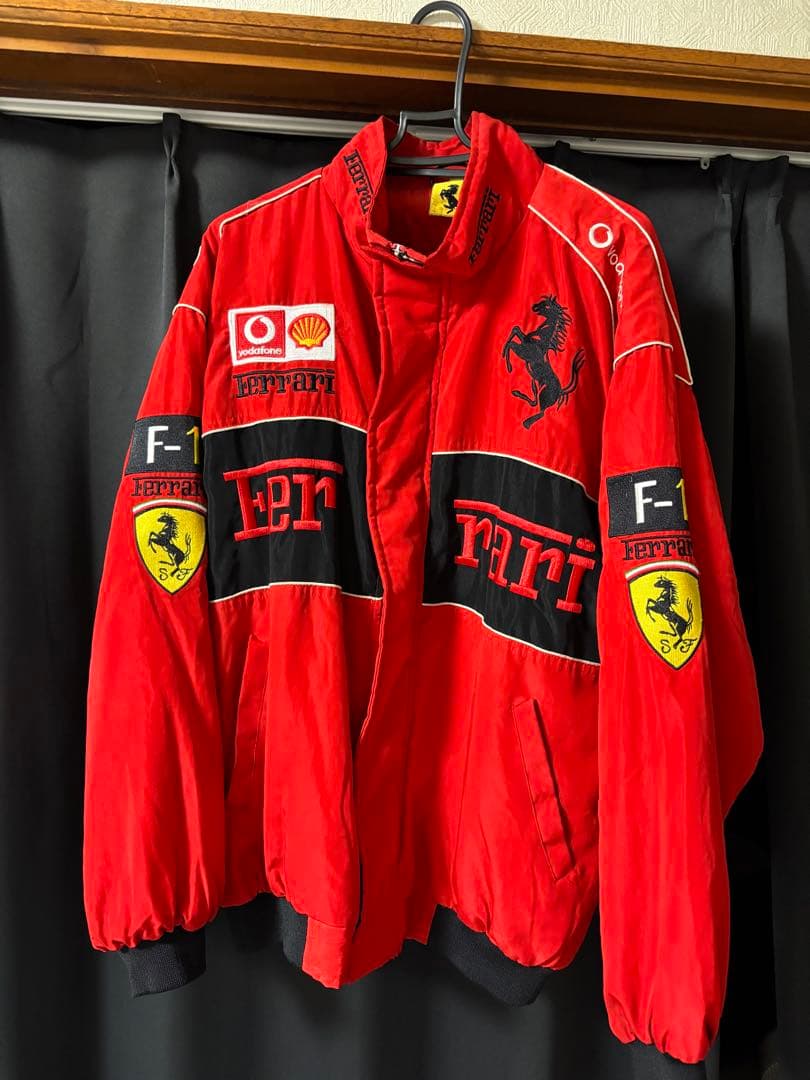 FERRARI フェラーリ ブルゾン レーシング ジャケット レッド 刺繍