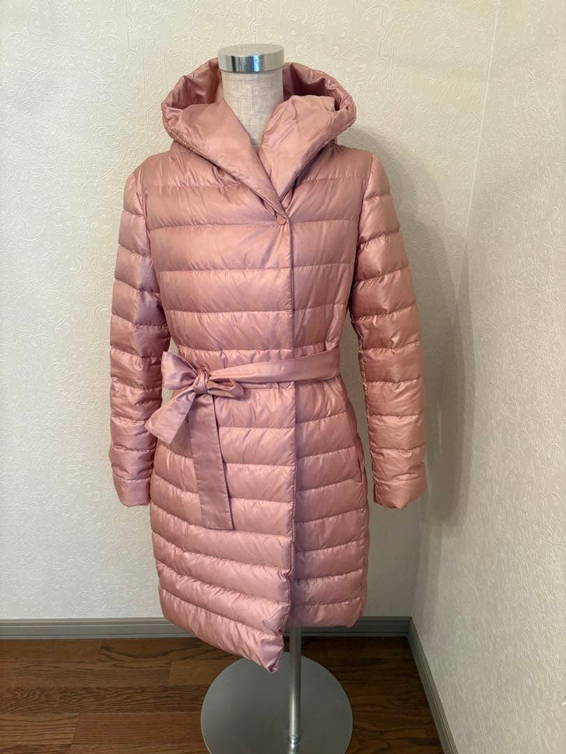 MaxMara Studio❣️マックスマーラフード付きピンクダウンコート❣️38