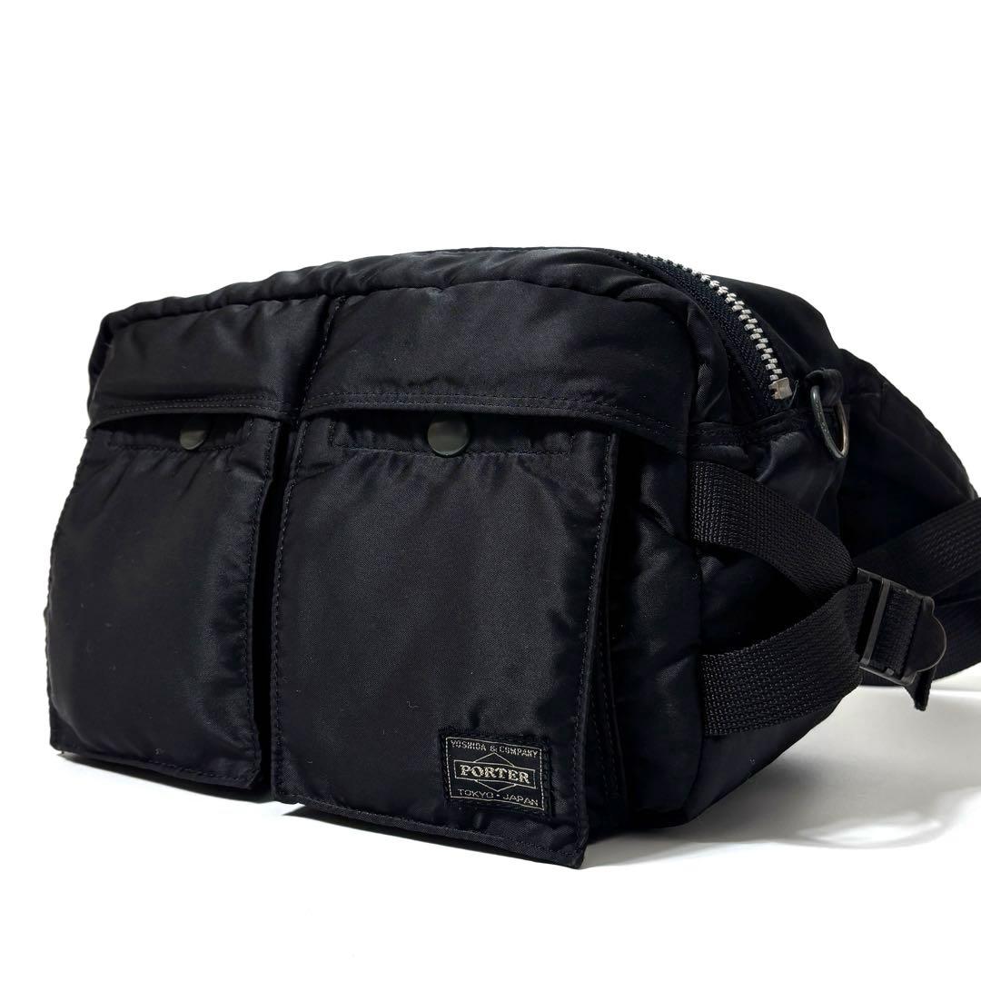 美品】PORTER タンカー ボディバッグ ウエストバッグ ヒップバッグ 黒