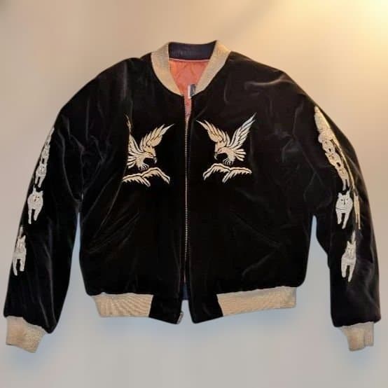 ぽ*が様 希少 テーラー 東洋 ALASKA M18427 スカジャン M ブラ TAILOR TOYO テーラー東洋 スカジャン ”USS PRINCETON” × ”MAIKO