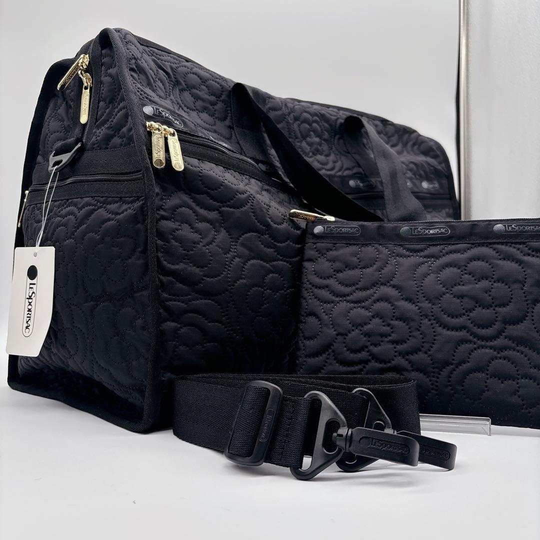 新品♡レスポートサック　パフィーブロッサムズ　ブラック　ポーチ付き 2way