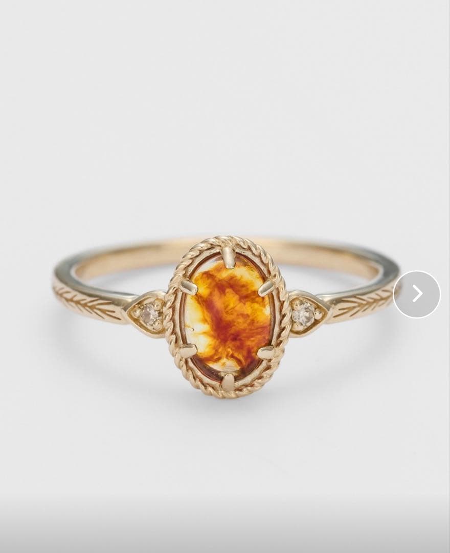 ageta k5アンバーピンキーリング