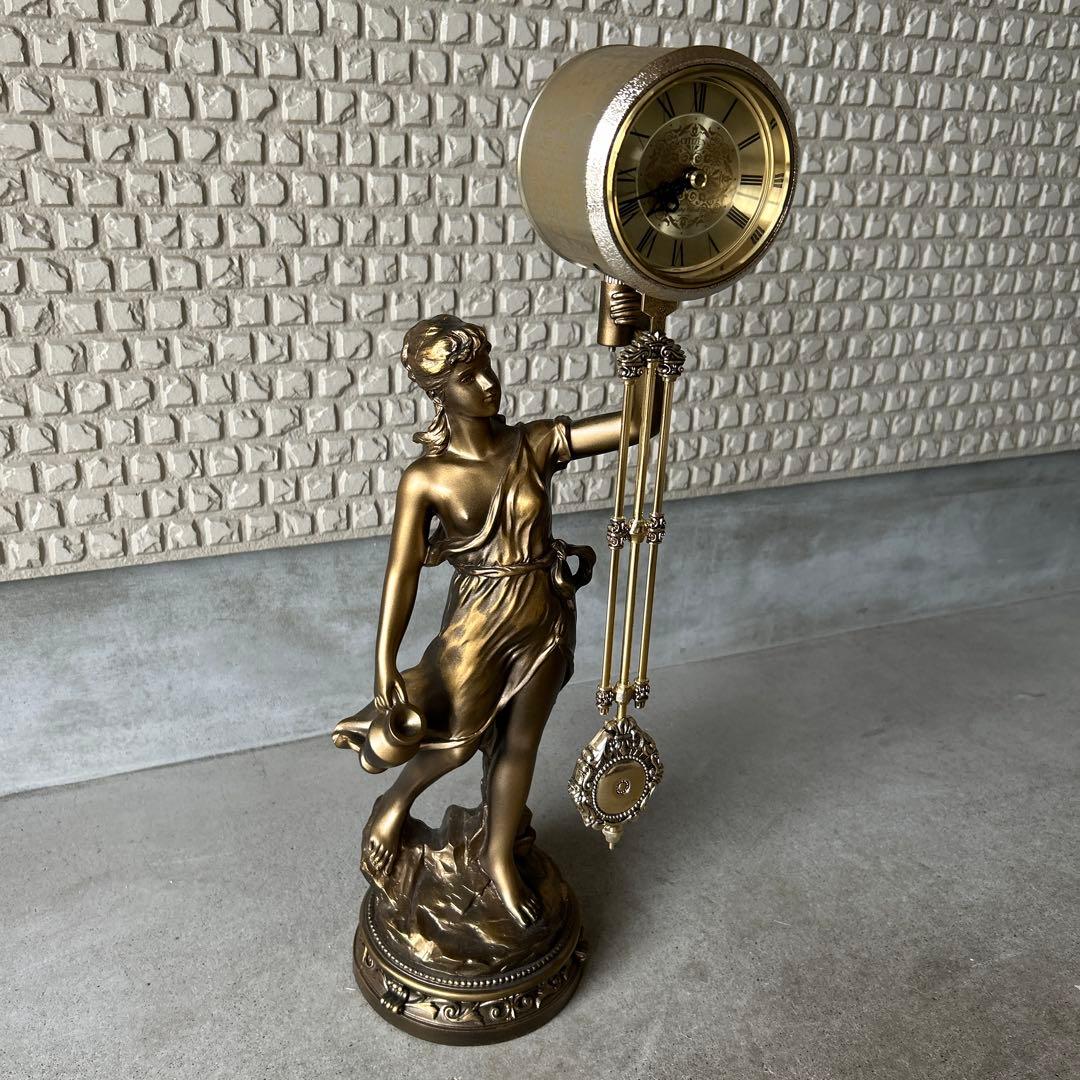 CITIZEN シチズン クオーツ 置き時計 ヴィーナス 女神 ブロンズ調