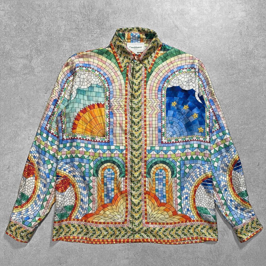 イタリア製 Casablanca 23FW シルク シャツ M モザイク柄 総柄 - メルカリ