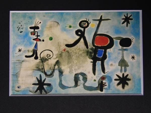 ジョアン・ミロ、ペインティング５、希少画集画、新品額装付 ジョアン・ミロ、PEOPLE AT NIGHT、希少画集画、新品額装付 - メルカリ