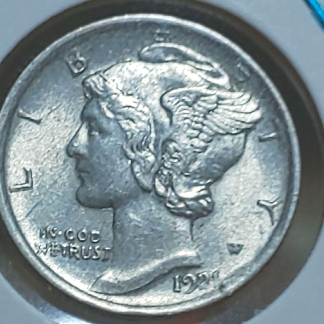 「1921年-D 」マーキュリー・ダイム 銀貨 【フルステップ・バンズ】【美品】 楽天市場】【銀貨】 マーキュリーダイム 1ダイム(10セント)銀貨 1917年