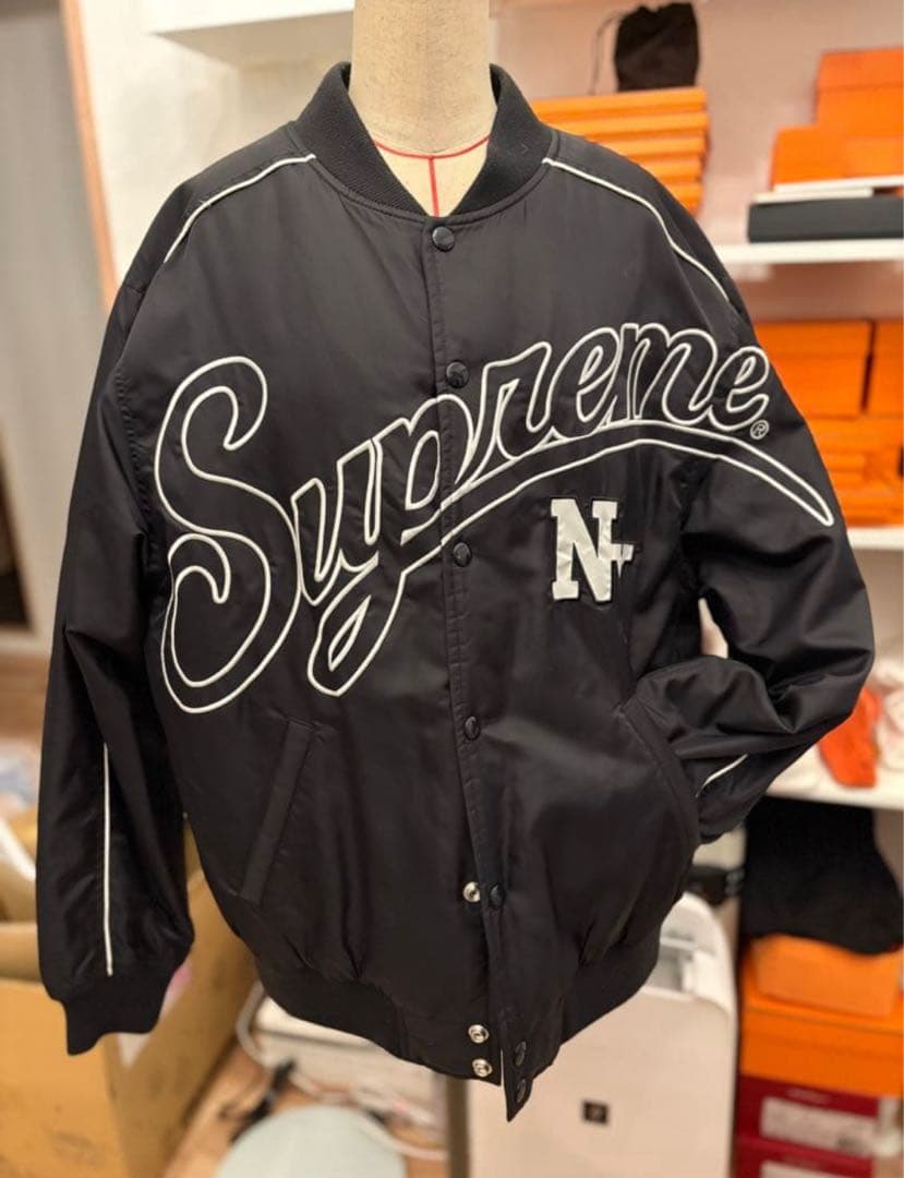 Supreme CONTRAST SCRIPT スタジャン ジャケット