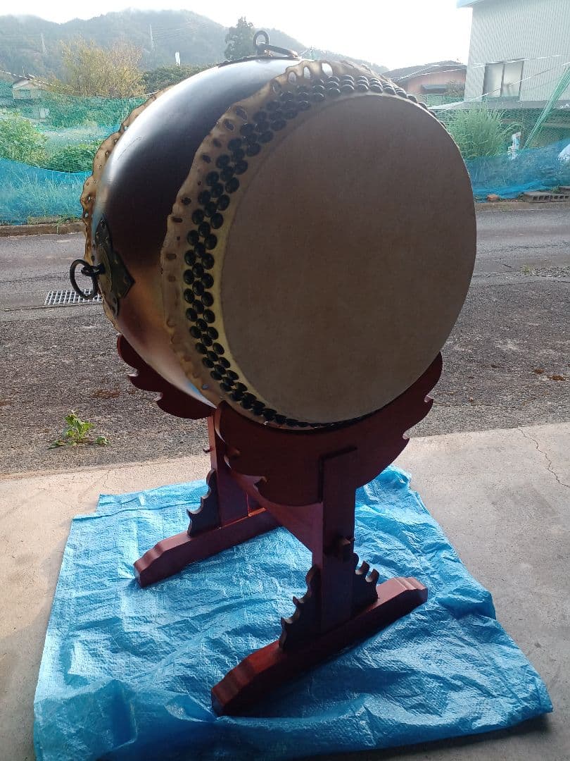 大きめ和太鼓 木製スタンド付き