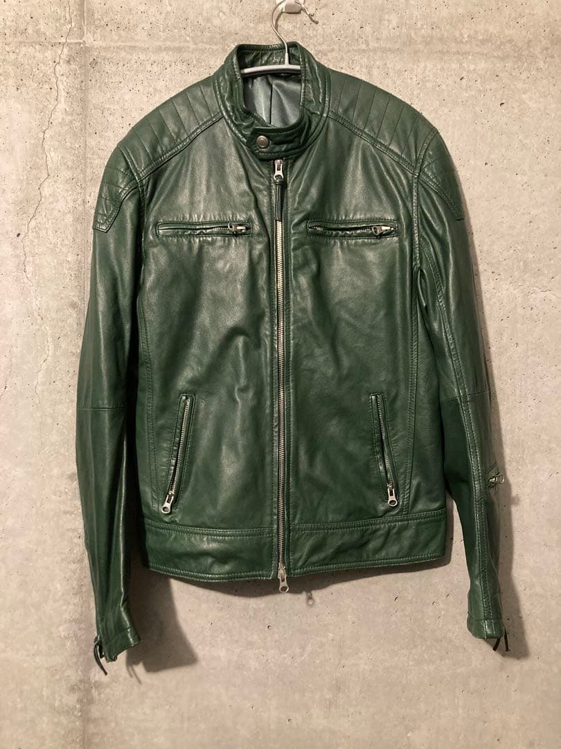 【ブルネロインターナショナル】BLUNEROシングルライダース　レザージャケット