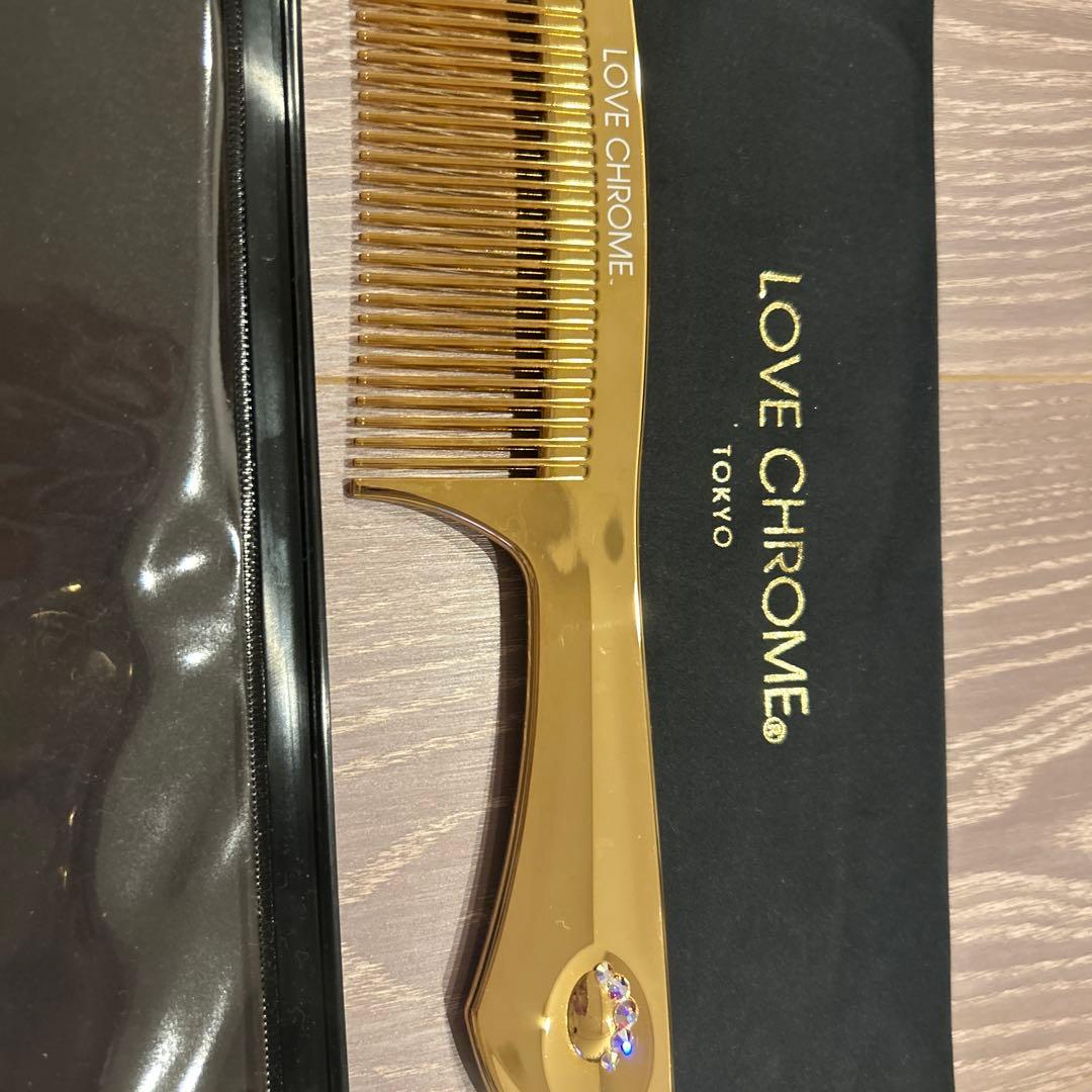 LOVE CHROME ゴールド プレシオサクリスタル新品未使用専用ポーチ付き