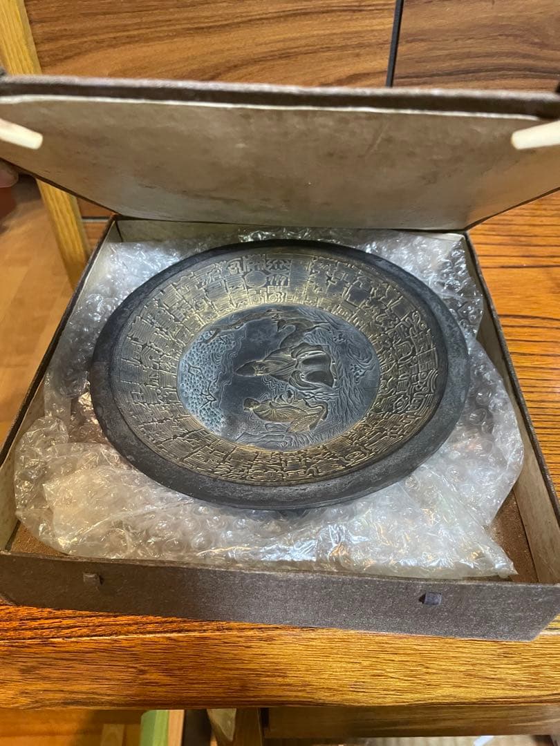 唐墨 飾り皿 中国 細密画 古い硯 書道 - メルカリ