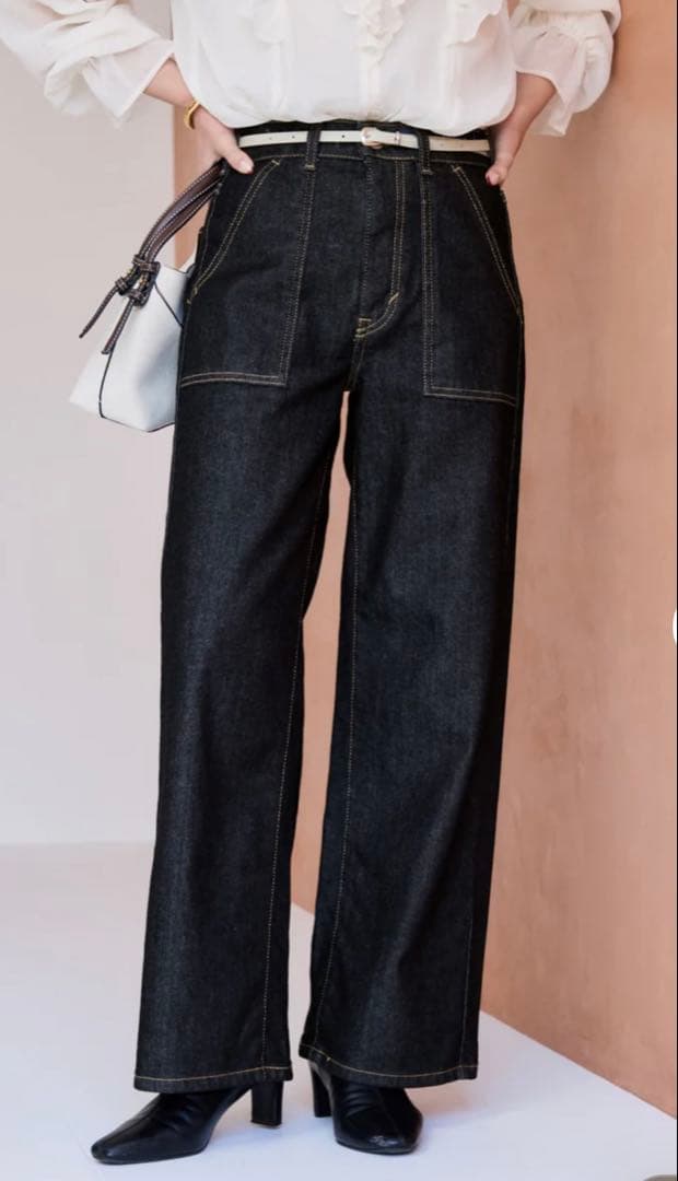 cohina 【SOMETHINGコラボ】ベイカーストレートデニム COHINA×SOMETHING Back-Tuck Denim Skirt ＆ Baker Straight Denim